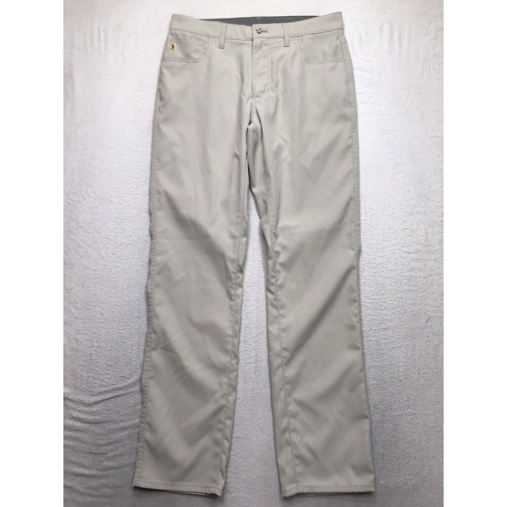 DUCK HEAD Long Drive Golf Pants Men 31x32 Light Beige Poly Performance Chino